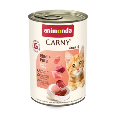 ΑNIMONDA Carny Kitten Μοσχαρίσιο + Καρδιές Γαλοπούλας 400gr