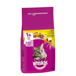 WHISKAS ADULT 1+ Πλήρης και Ισορροπημένη Ξηρή Τροφή για Γάτα με Κοτόπουλο 14kg