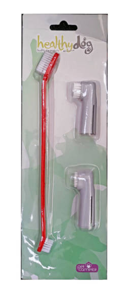 PET CAMELOT Healthy Dog Toothbrush Σετ Οδοντόβουρτσας