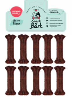 SNACK N' BARK Συμπαγή Κόκκαλο Με Γεύση Μπέικον Bacon 8cm 20gr 10 Τμχ