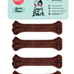 SNACK N' BARK Συμπαγή Κόκκαλο Με Γεύση Μπέικον Bacon 10cm 45gr 4 Τμχ