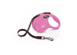 FLEXI New Classic Pink Πτυσσόμενο Λουρί/Οδηγός Σκύλου Ιμάντας