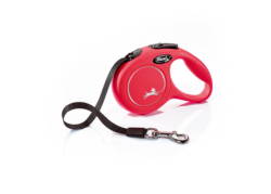 FLEXI New Classic Red Πτυσσόμενο Λουρί/Οδηγός Σκύλου Ιμάντας