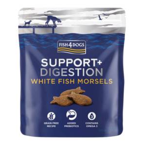 FISH4DOGS Support+ Digestion White Fish Morsels 225gr