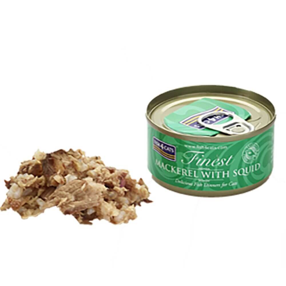 FISH4CATS Κονσέρβα Γάτας Finest Σκουμπρί με Καλαμάρι 70gr - Image 2