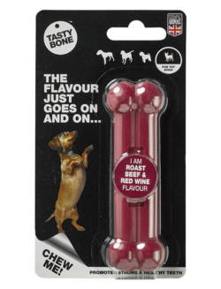 TASTY BONE Puppy Toy Roast Beef & Red Wine Ψητό Βοδινό Κρέας & Κόκκινο Κρασί