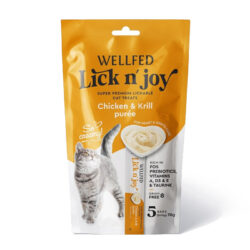 Wellfed Lick N' Joy Chicken & Krill Κρεμώδης Λιχουδιά με Κοτόπουλο & Γαρίδες 70gr
