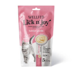 Wellfed Lick N’ Joy Salmon Κρεμώδης Λιχουδιά με Σολομό 5x14gr