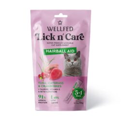 Wellfed Lick N’ Care Hairball Aid Κρεμώδης Λιχουδιά Γάτας 5+1 Δώρο 90gr