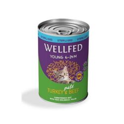 WELLFED Young Sterilised 6-24M Turkey & Beef 400gr