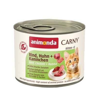 Animonda Carny Kitten Βοδινό, Κοτόπουλο & Κουνέλι 200gr