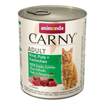Animonda Carny Adult Βοδινό, Γαλοπούλα & Κουνέλι 800gr