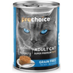Prochoice Adult Cat Sardine & Anchovy Pate Grain Free Υγρή Τροφή Γάτας με Σαρδέλα & Γαύρο 400gr