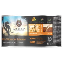 Ambrosia Senior, Light & Sterilized Cat Salmon & Chicken Υγρή Τροφή Γάτας 195gr