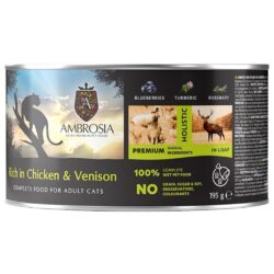 Ambrosia Grain Free Adult Chicken, Venison & Blueberries 195gr