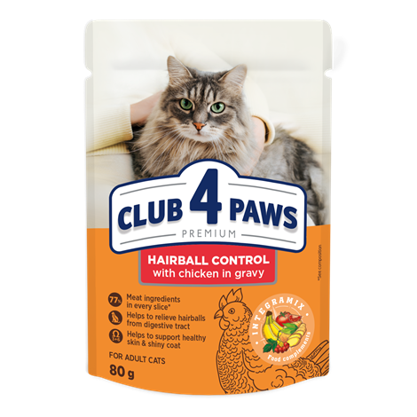 Club 4 Paws Premium για Ενήλικες Γάτες – Hairball Control 80gr