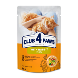 Club 4 Paws Premium για Ενήλικες Γάτες – Με Λαγό σε Ζελέ 100gr