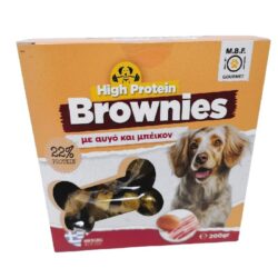 Mπισκότα Σκύλου High Protein Brownies Με Αυγό & Μπέικον M.B.F. Gourmet 200gr