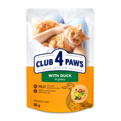 Club 4 Paws Premium για Ενήλικες Γάτες – Με Πάπια σε Σάλτσα 85gr